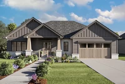 3-Bed Craftsman Ranch House Plan with Split Beds - 1691 Sq Ft