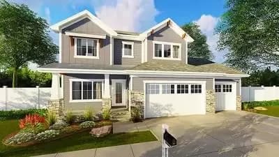 4 Bed House Plan with Circular Stair and Loft Space - 2674 Sq Ft