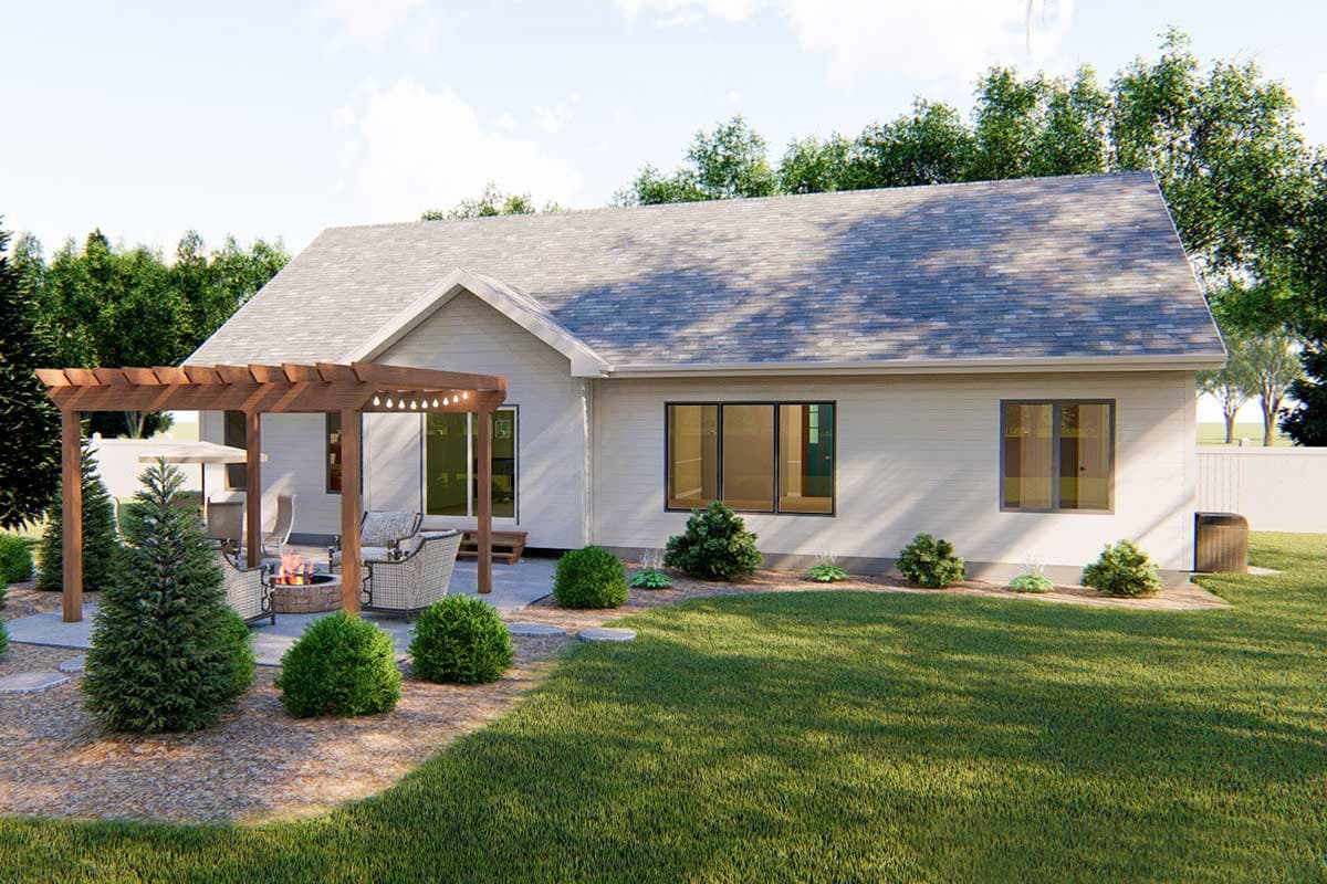 Plan 62568DJ: 3-Bed Cottage Ranch Home Plan with L-Shaped Porch - 1701 Sq Ft - Image #8 - Cottage, Country, Craftsman, New American, Northwest, Ranch