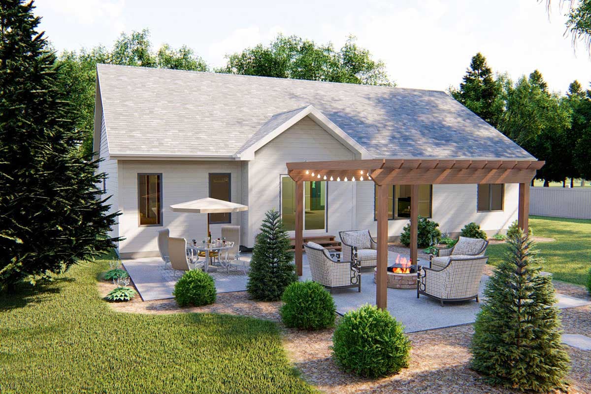 Plan 62568DJ: 3-Bed Cottage Ranch Home Plan with L-Shaped Porch - 1701 Sq Ft - Image #9 - Cottage, Country, Craftsman, New American, Northwest, Ranch