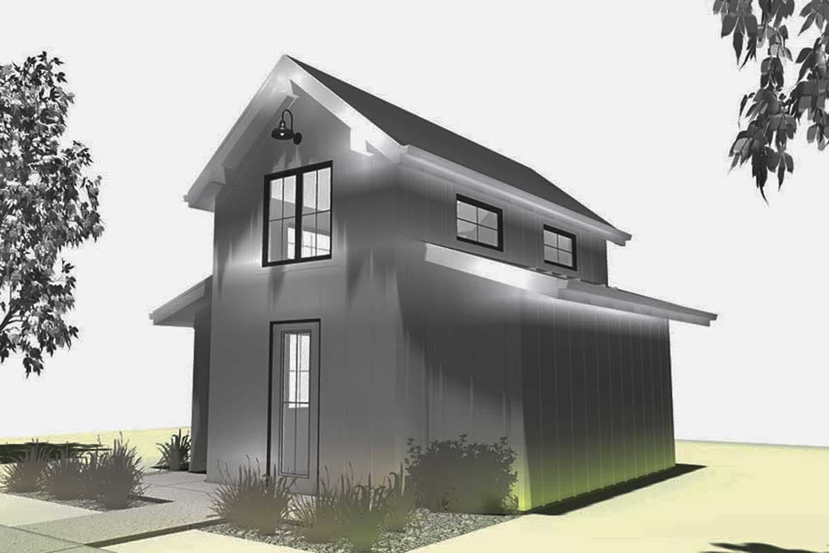 Plan 62571DJ: Teeny Tiny House Plan with Bedroom Loft - Image #5 - Cottage, Country, Vacation