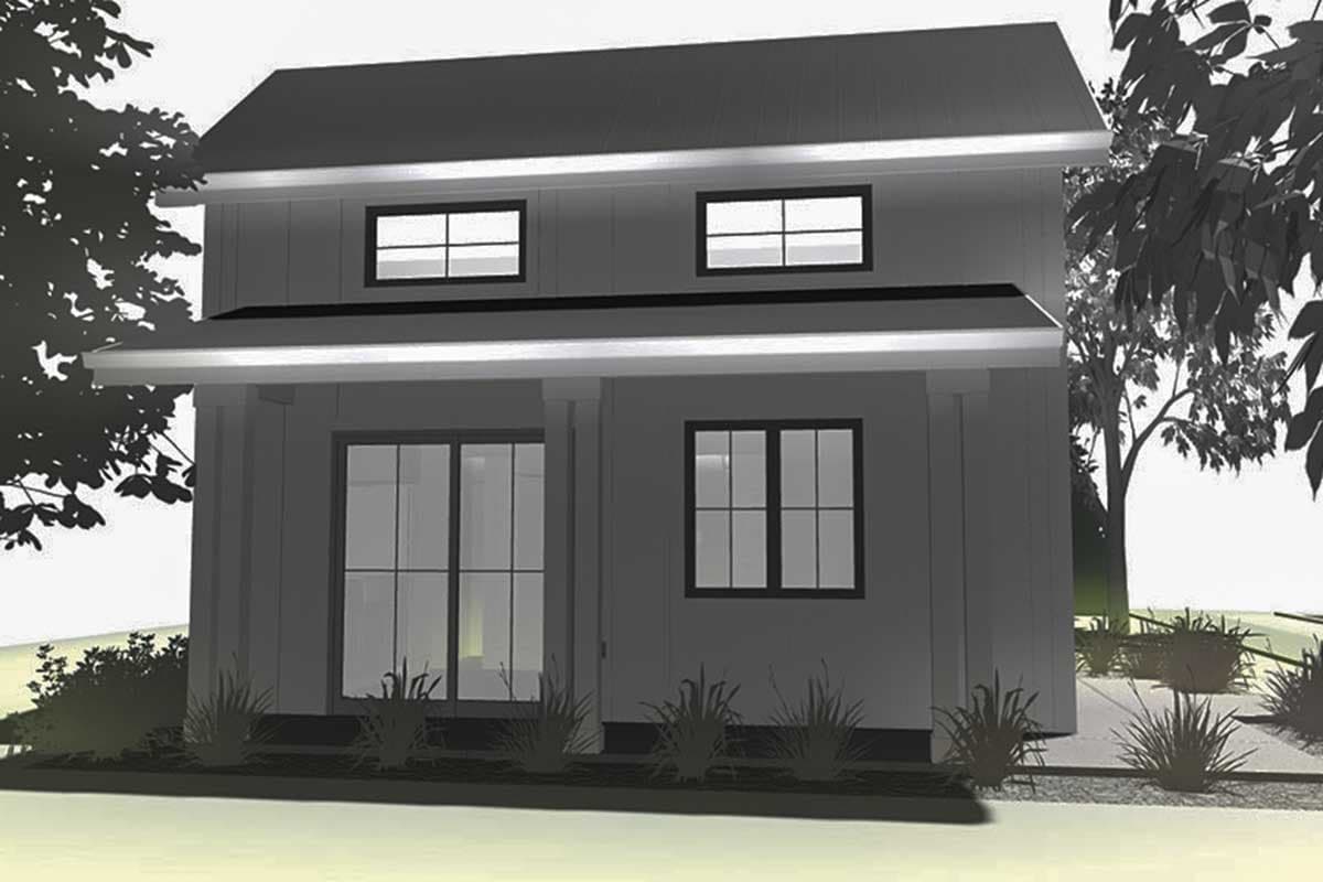 Plan 62571DJ: Teeny Tiny House Plan with Bedroom Loft - Image #7 - Cottage, Country, Vacation