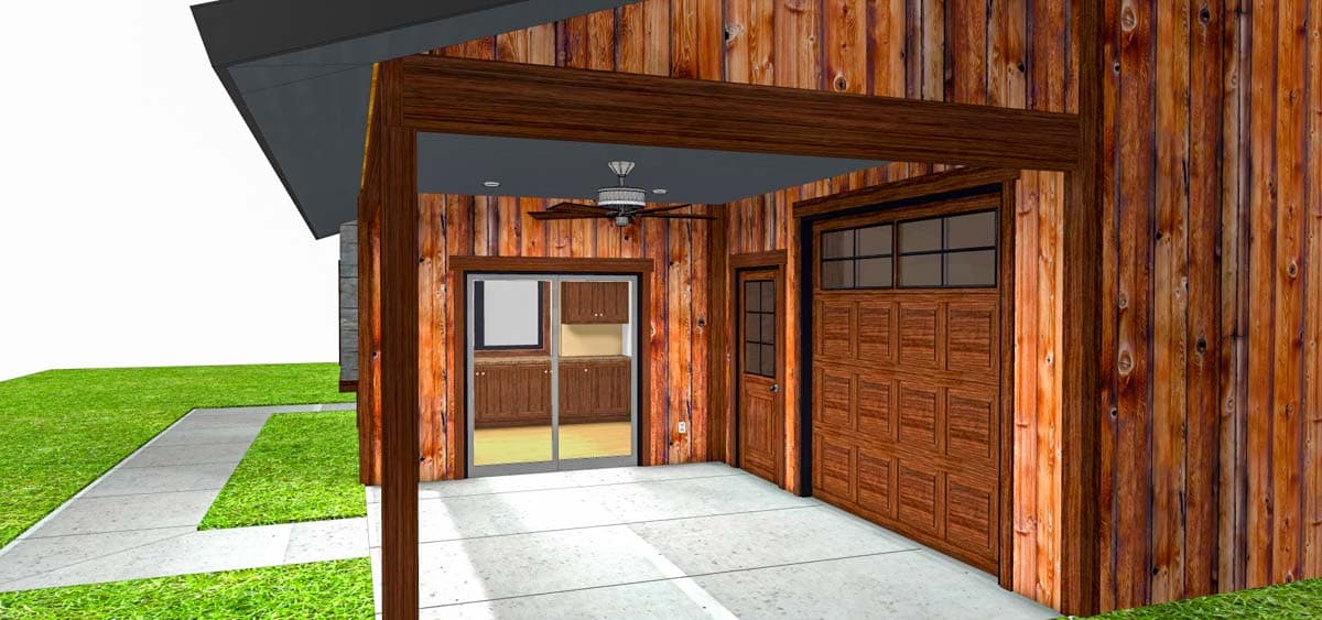 Plan 62574DJ: Modern 2-Car Garage with Shop and Covered Patio - Image #4 - Contemporary, Mountain, Rustic