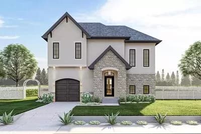 European House Plan with Master Sitting Room