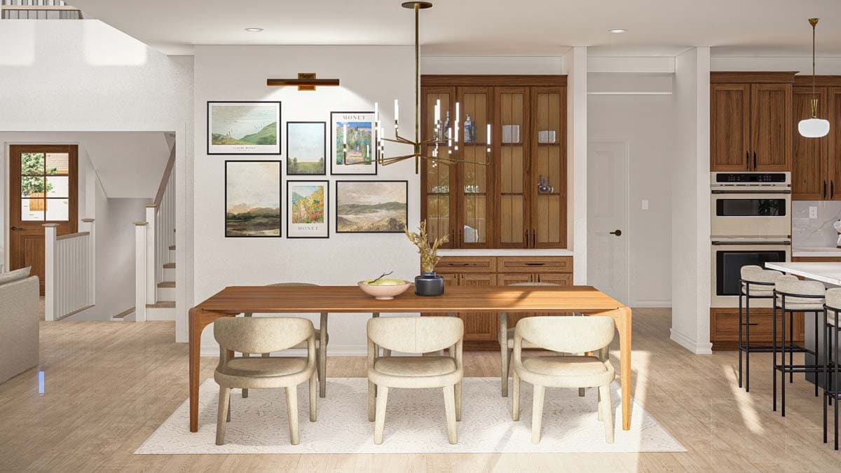 Plan 62584DJ: 2-Story Craftsman Home Plan with Two Story Great Room and Second Level Library  - 3114 Sq Ft - Image #8 - Craftsman, Traditional