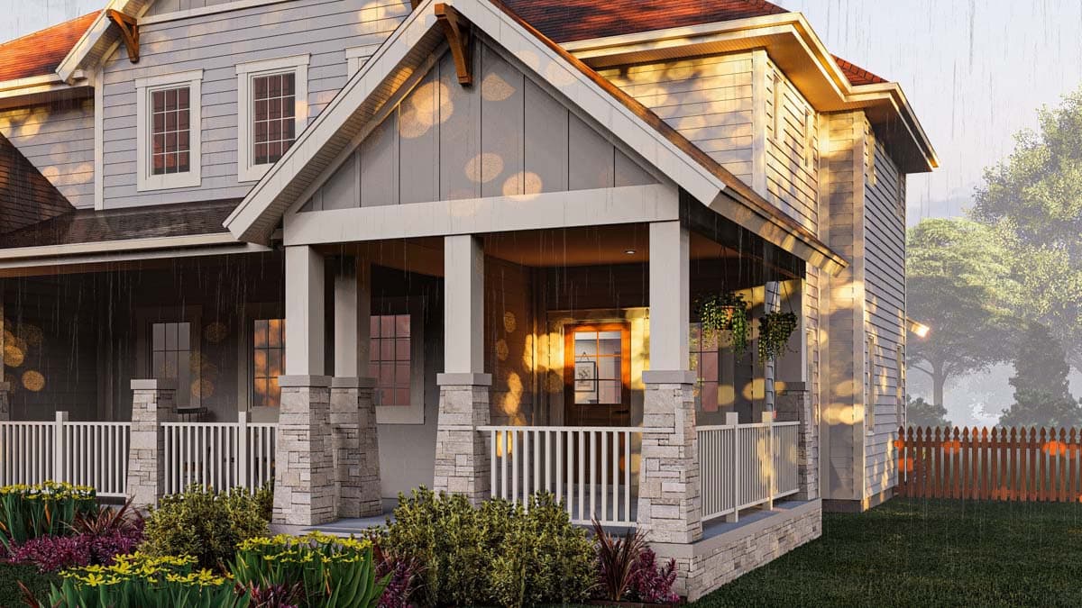 Plan 62584DJ: 2-Story Craftsman Home Plan with Two Story Great Room and Second Level Library  - 3114 Sq Ft - Image #15 - Craftsman, Traditional