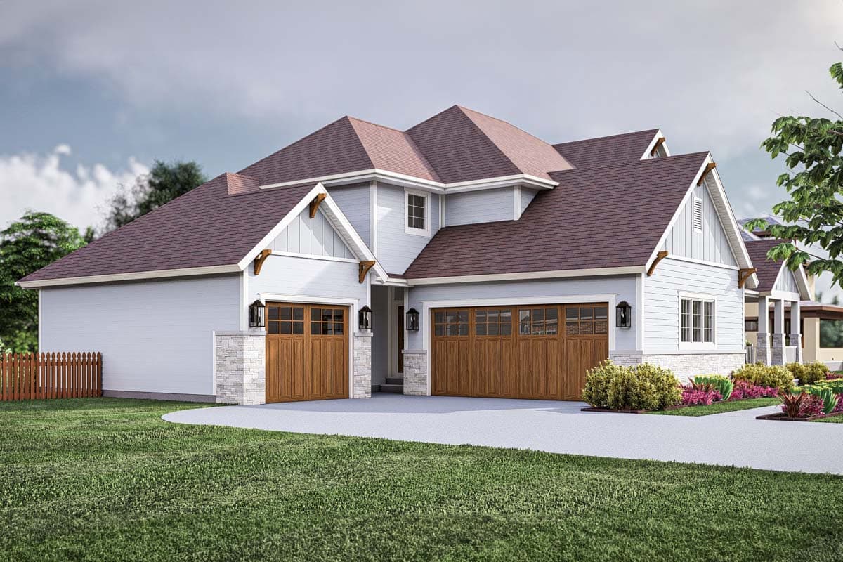 Plan 62584DJ: 2-Story Craftsman Home Plan with Two Story Great Room and Second Level Library  - 3114 Sq Ft - Image #16 - Craftsman, Traditional