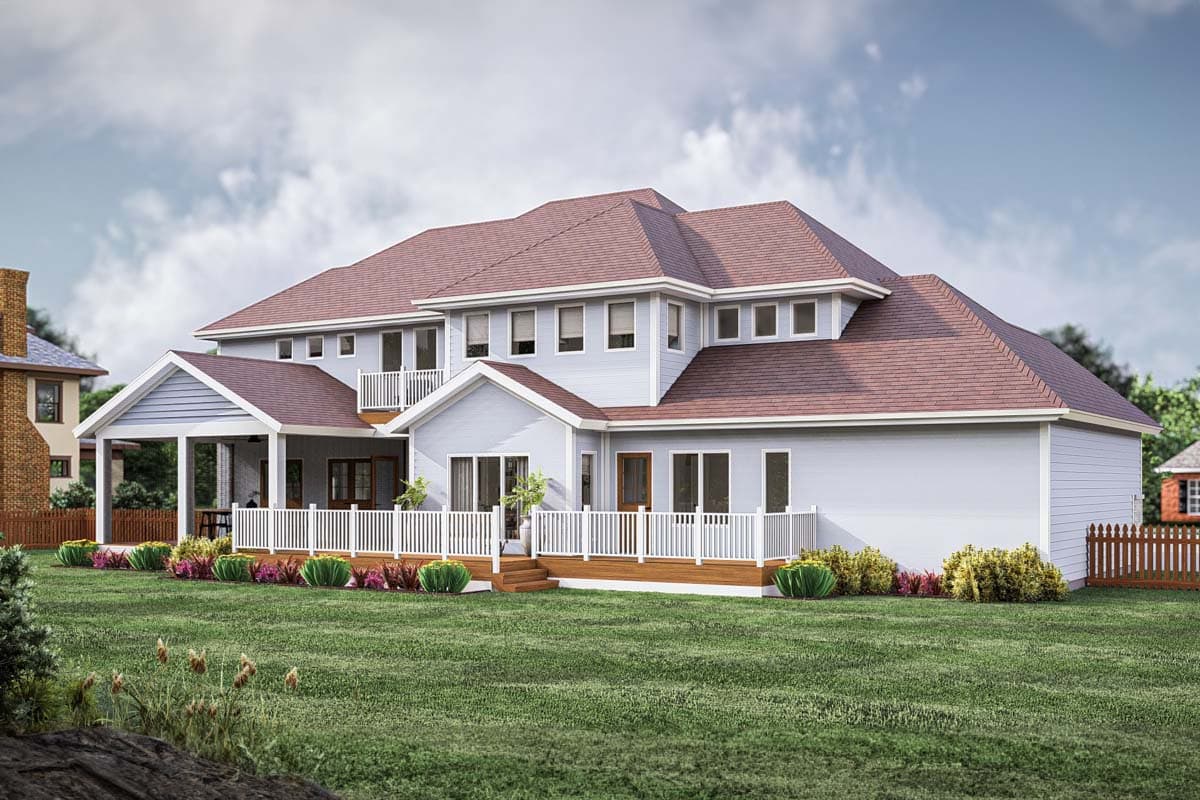 Plan 62584DJ: 2-Story Craftsman Home Plan with Two Story Great Room and Second Level Library  - 3114 Sq Ft - Image #17 - Craftsman, Traditional