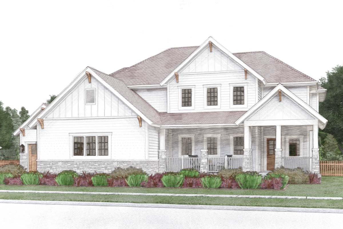 Plan 62584DJ: 2-Story Craftsman Home Plan with Two Story Great Room and Second Level Library  - 3114 Sq Ft - Image #19 - Craftsman, Traditional
