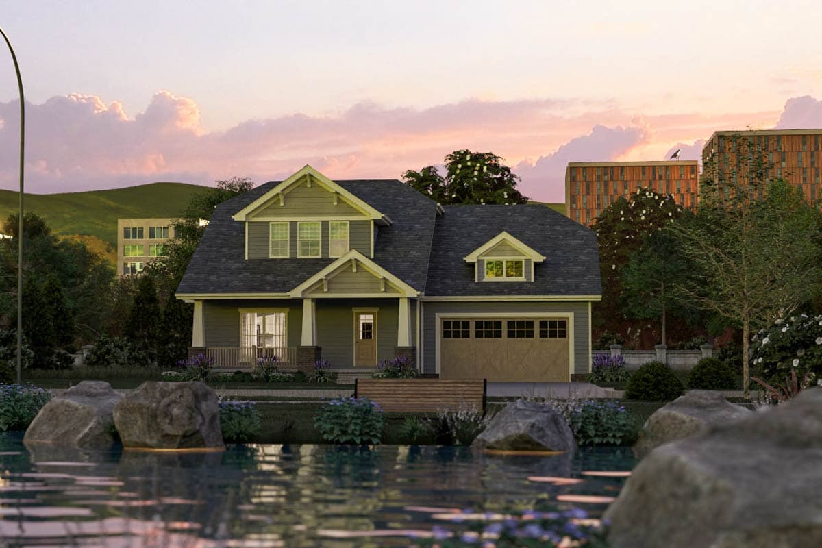 Plan 62585DJ: 3-Bed House Plan with Great Vaulted Master Suite - 1658 Sq Ft - Image #12 - Bungalow, Cottage, Craftsman, Traditional