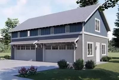 4 Car Garage with Indoor Basketball Court