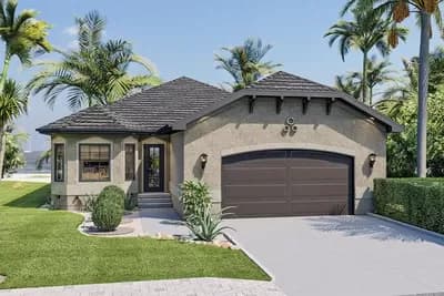 3 Bed Spanish Style Ranch Home Plan