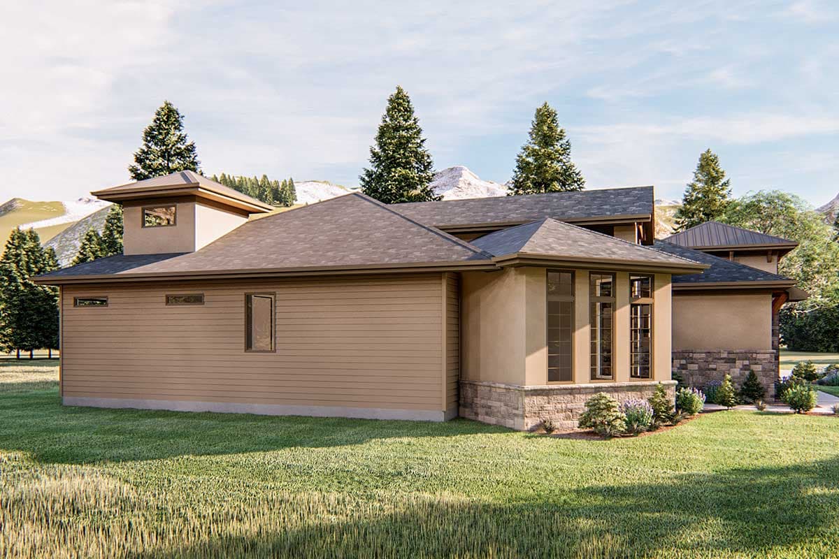 Plan 62599DJ: Sprawling One Bed House Plan with Interesting Angles - Image #5 - Craftsman, Northwest