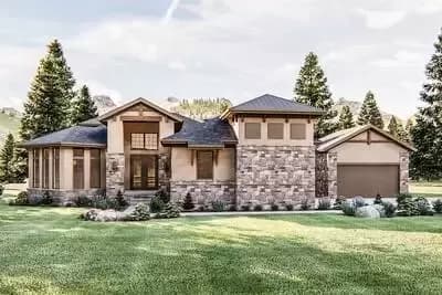 Sprawling One Bed House Plan with Interesting Angles