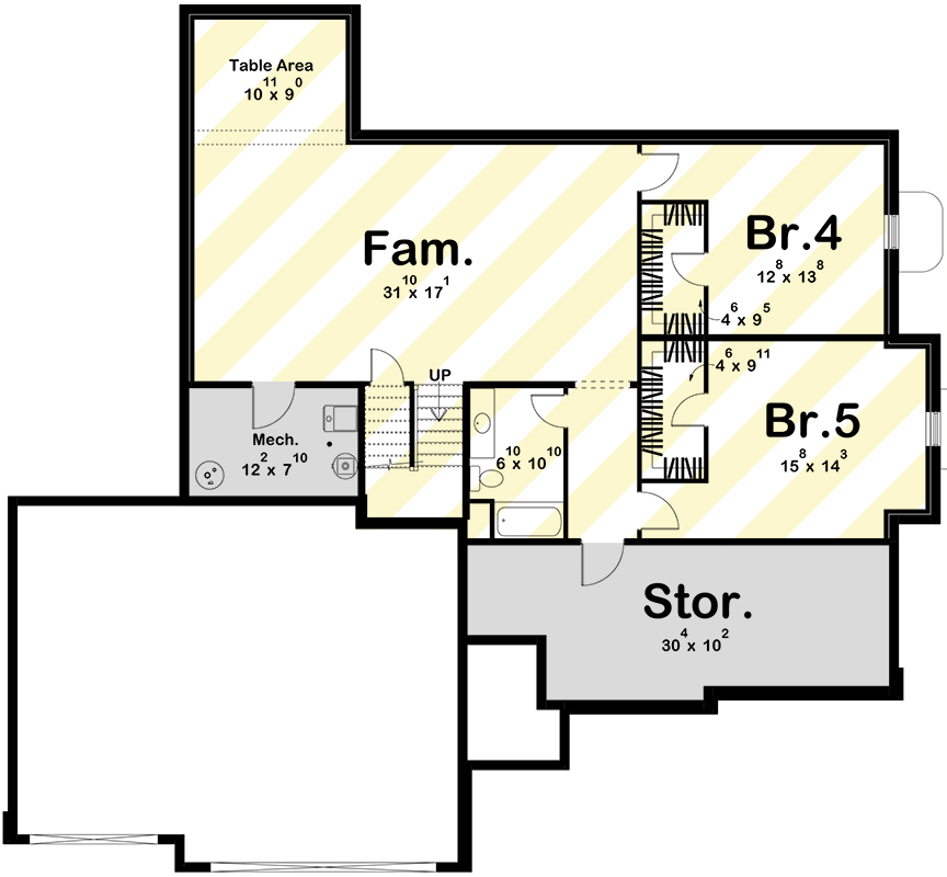 Plan 62608DJ: Single Story Traditional House Plan with Clustered Bedroom Layout -1913 Sq Ft - Floor Plan - Optional Lower Level Layout ($ Paid Option) - European, Hill Country, Traditional