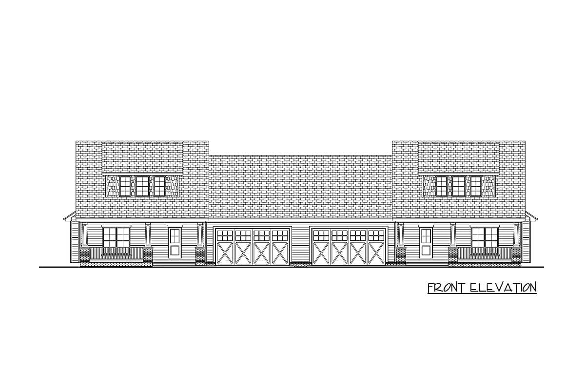 Plan 62609DJ: Duplex House Plan with Shed Dormer - Image #7