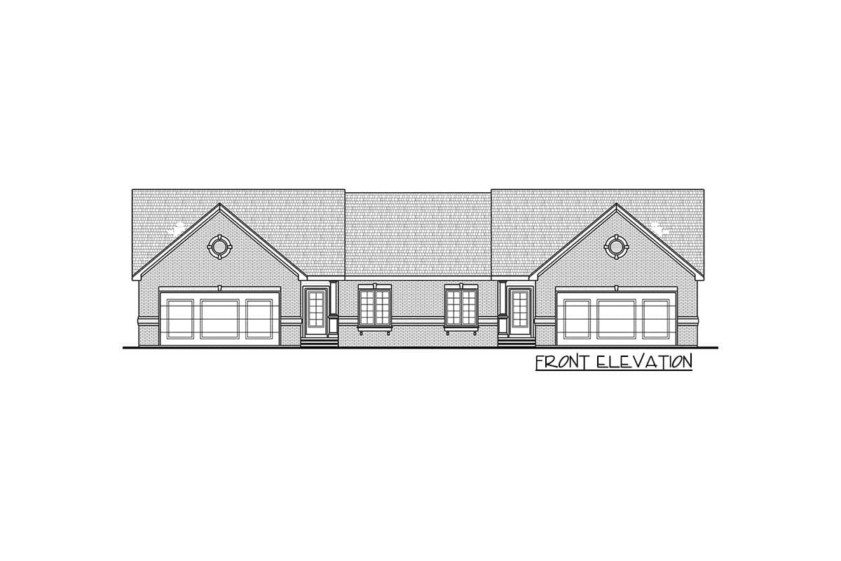 Plan 62610DJ: Modest Ranch Duplex House Plan - Image #17 - Traditional