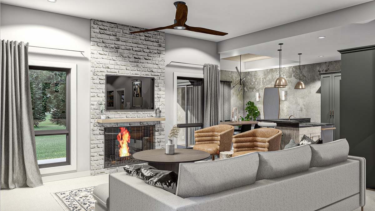 Plan 62610DJ: Modest Ranch Duplex House Plan - Image #5 - Traditional