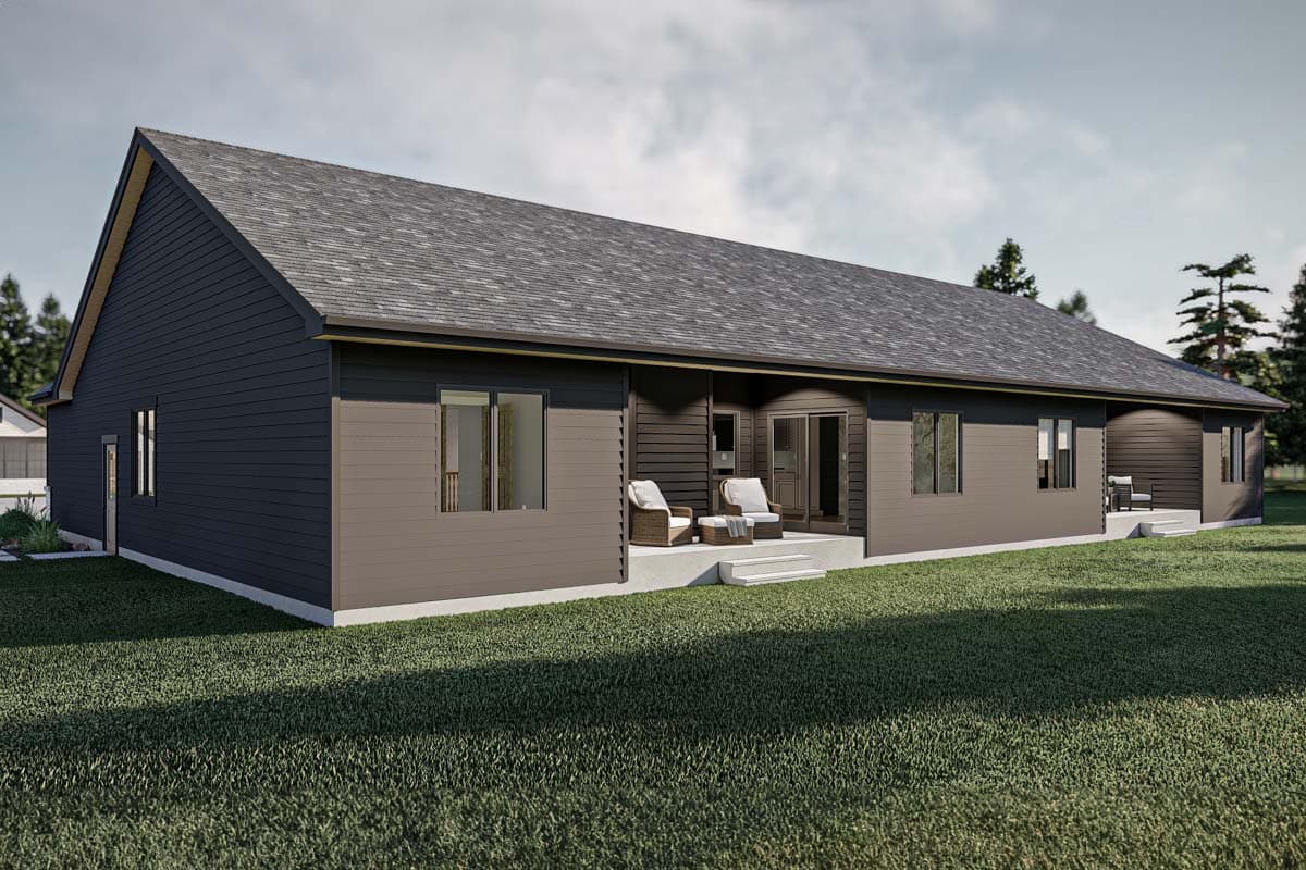 Plan 62610DJ: Modest Ranch Duplex House Plan - Image #14 - Traditional