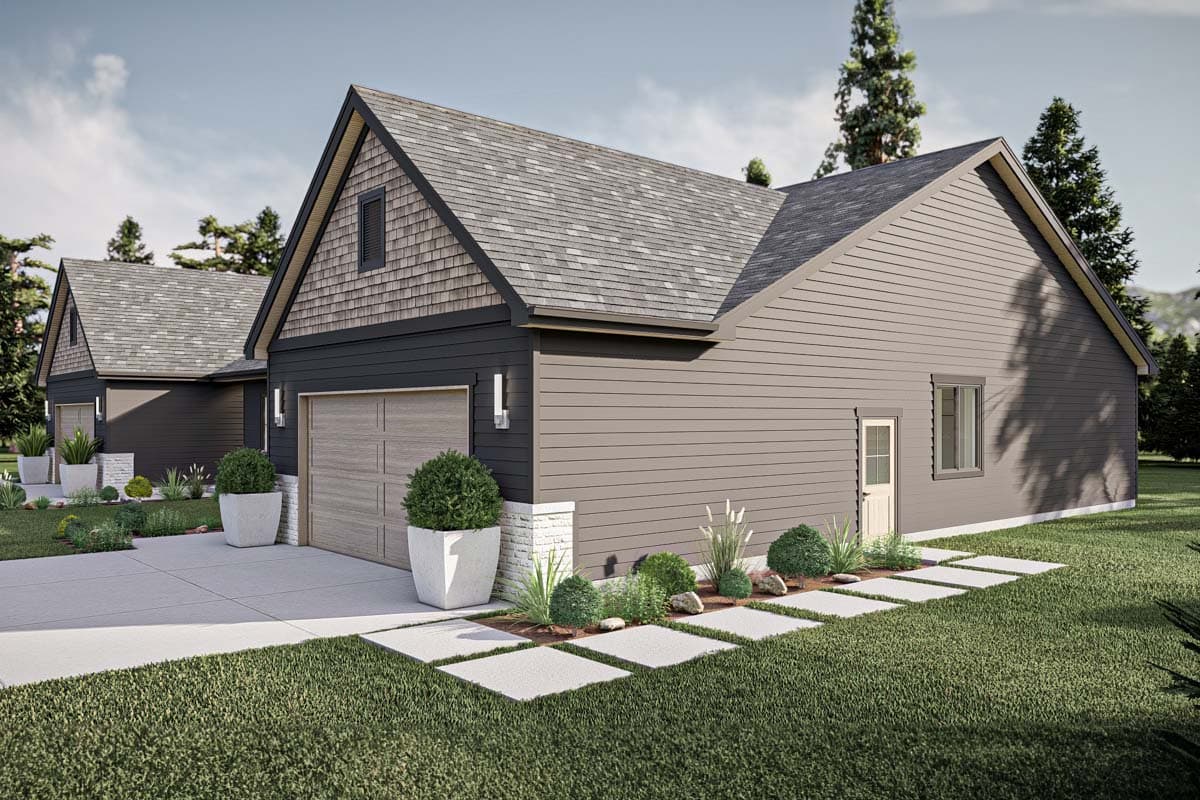 Plan 62610DJ: Modest Ranch Duplex House Plan - Image #16 - Traditional