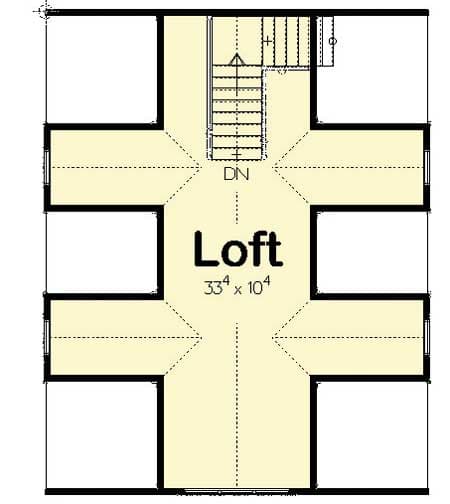Plan 62612DJ: 2 Car Garage with Shop and Loft - Floor Plan - 2nd Floor