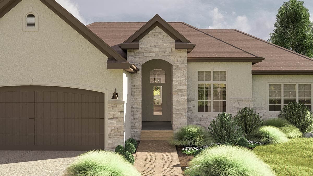 Plan 62613DJ: One-Story Modest 3 Bed House Plan with Great Room - 1688 Sq Ft - Image #13 - European, Traditional