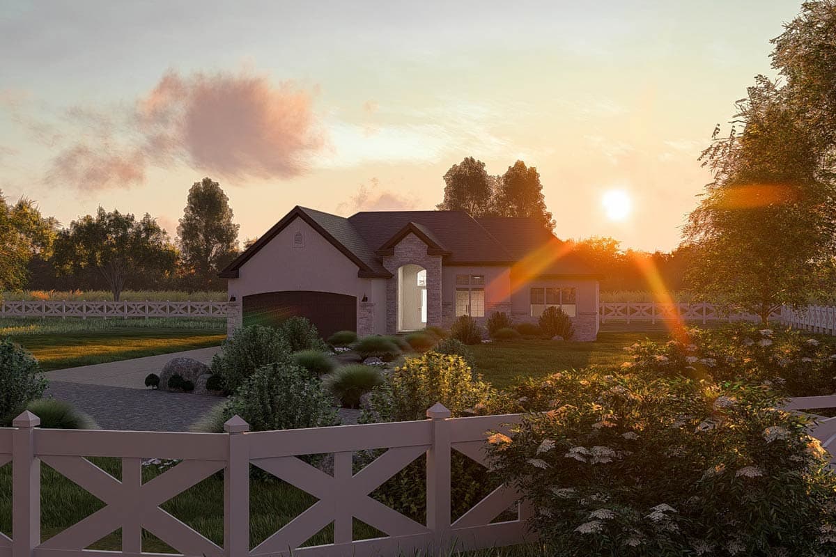 Plan 62613DJ: One-Story Modest 3 Bed House Plan with Great Room - 1688 Sq Ft - Image #14 - European, Traditional