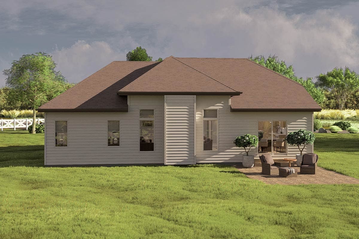 Plan 62613DJ: One-Story Modest 3 Bed House Plan with Great Room - 1688 Sq Ft - Image #16 - European, Traditional