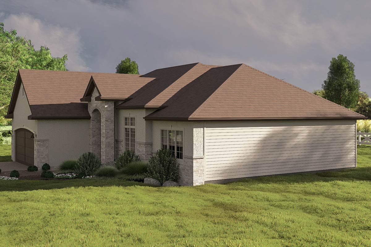 Plan 62613DJ: One-Story Modest 3 Bed House Plan with Great Room - 1688 Sq Ft - Image #17 - European, Traditional