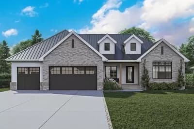2-Bed Traditional Country House Plan with Formal Dining Room and Home Office - 2164 Sq Ft