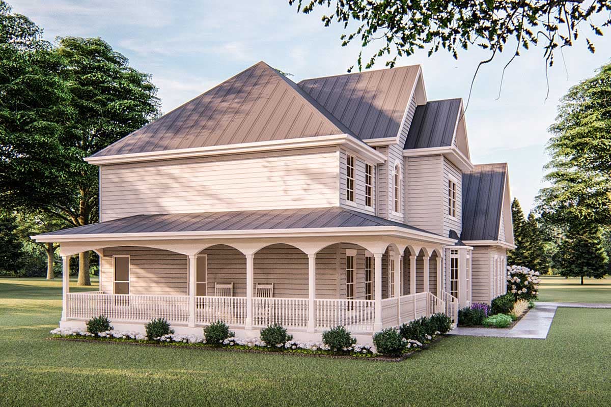 Plan 62619DJ: Victorian Farmhouse Plan with Grand Wraparound Porch - Image #4 - Country, Farmhouse, Traditional, Victorian