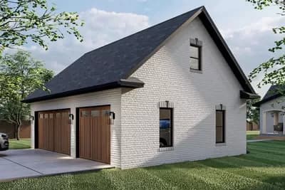 Detached Garage Plan with Brick Exterior