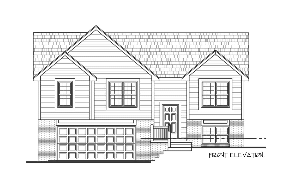 Plan 62624DJ: Split-Level House Plan with Open Layout - 1354 Sq Ft - Image #12 - Modern, New American, Ranch, Traditional