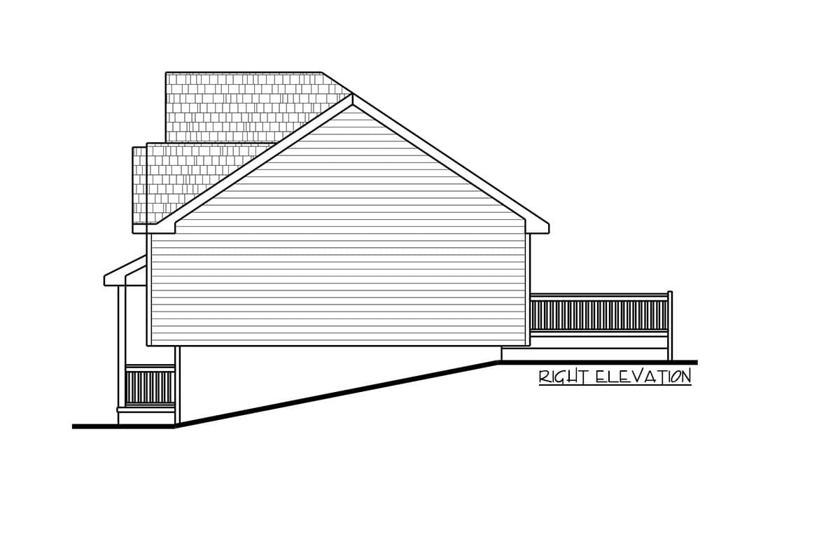 Plan 62624DJ: Split-Level House Plan with Open Layout - 1354 Sq Ft - Image #15 - Modern, New American, Ranch, Traditional