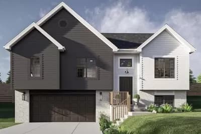 Split-Level House Plan with Open Layout - 1354 Sq Ft