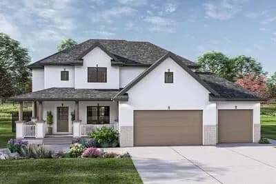 4-Bedroom New Traditional House Plan with 4-Beds Upstairs - 2580 Sq Ft 