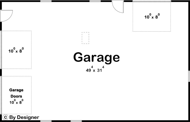 Plan 62627DJ: Simple Garage with Front and Side Access - 1600 Sq Ft - Floor Plan - Main Level