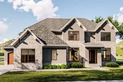Five Bedroom European House Plan