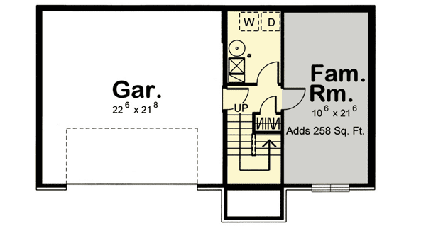 Plan 62632DJ: Split-Level House with Optional Family Room - Floor Plan - Basement - Traditional
