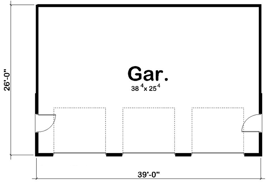 Plan 62636DJ: Modern Garage Plan with 3 Bays - Floor Plan - Main Level - Contemporary, Modern, Northwest
