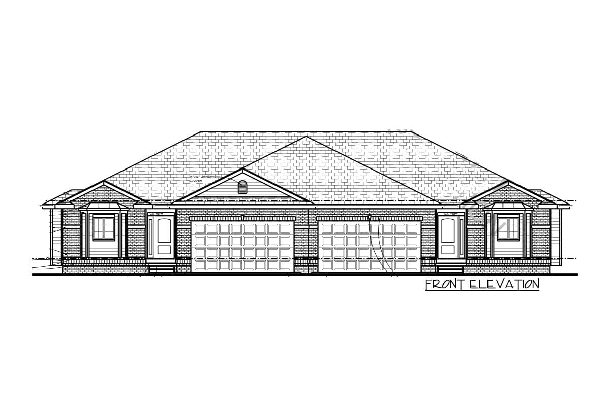 Plan 62638DJ: Duplex House Plan with Simple Roof Line - Image #8