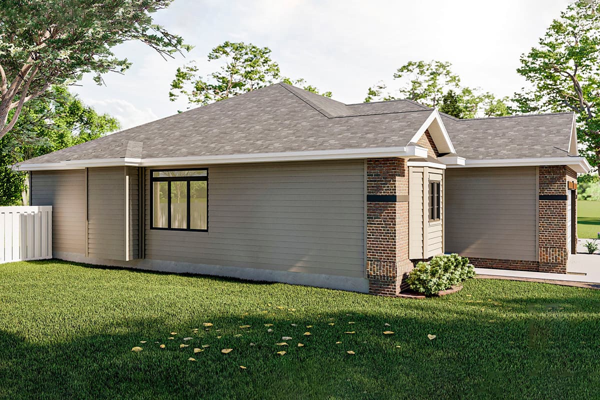 Plan 62638DJ: Duplex House Plan with Simple Roof Line - Image #4