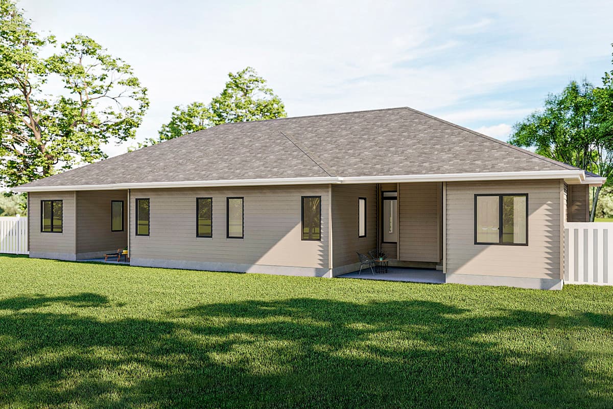 Plan 62638DJ: Duplex House Plan with Simple Roof Line - Image #5