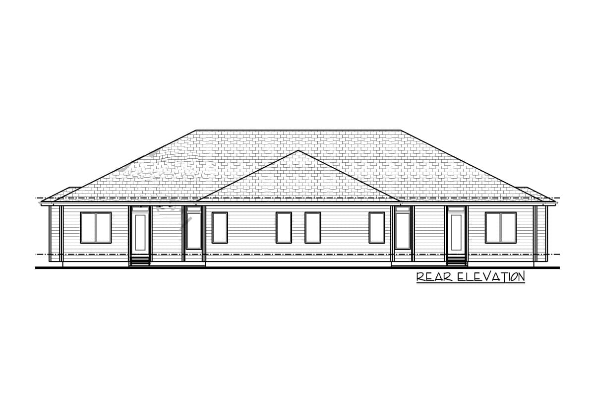 Plan 62638DJ: Duplex House Plan with Simple Roof Line - Image #10