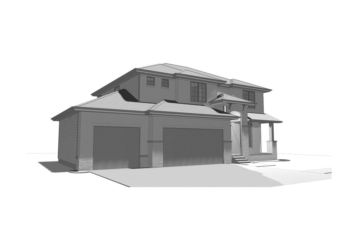 Plan 62639DJ: 4 Bed House Plan with Offset Garage - Image #5 - Northwest, Prairie