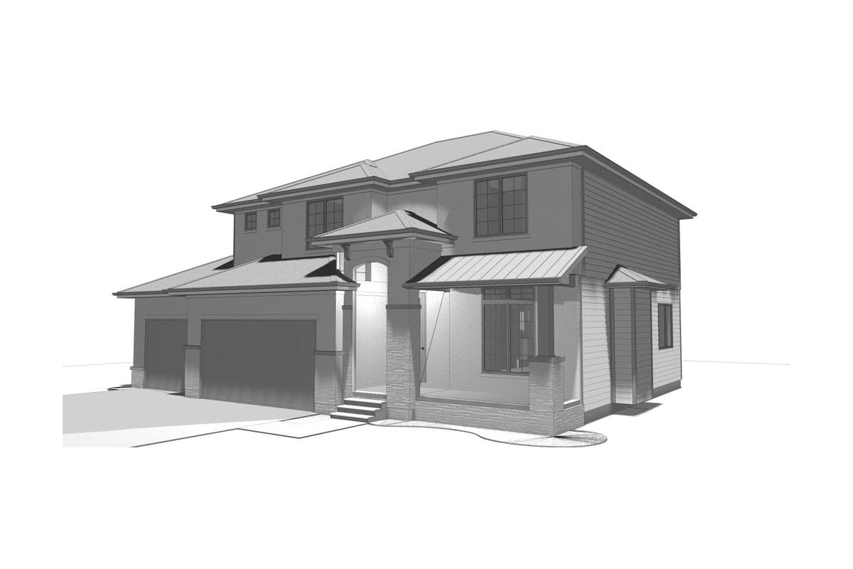 Plan 62639DJ: 4 Bed House Plan with Offset Garage - Image #6 - Northwest, Prairie