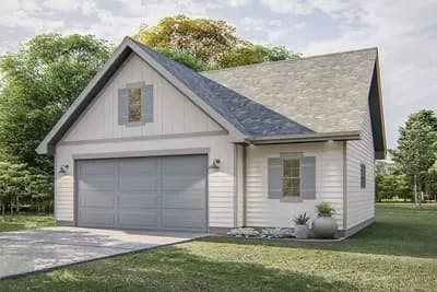 2 Car Garage Plan with Shop