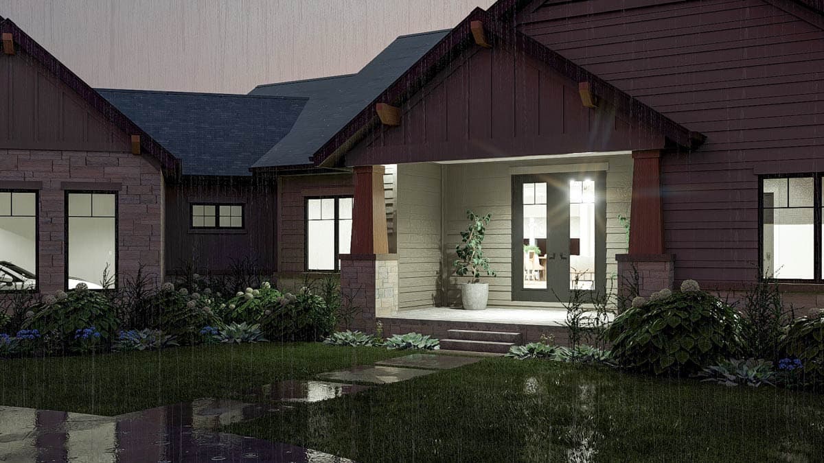 Plan 62643DJ: 2-Bed Craftsman Ranch House Plan with Angled 3-Car Garage - 2172 Sq Ft - Image #14 - Craftsman, Ranch