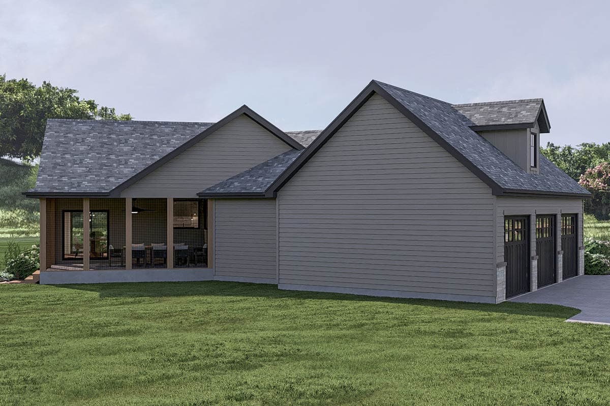 Plan 62643DJ: 2-Bed Craftsman Ranch House Plan with Angled 3-Car Garage - 2172 Sq Ft - Image #16 - Craftsman, Ranch