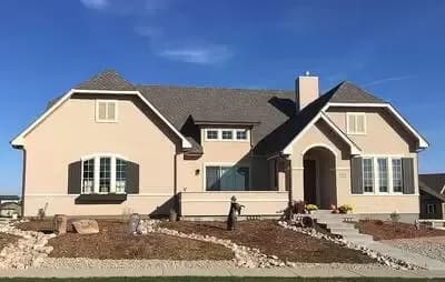 European House Plan with Front Courtyard